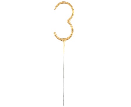 ARTICOLE PARTY - GOD STELUTE ARTIFICII PENTRU TORT CIFRA 3, 17CM, AURIU CS1921S-3