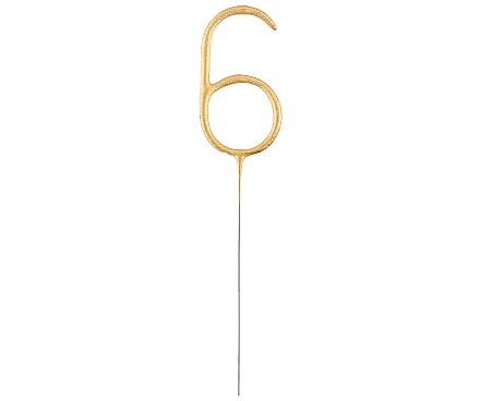 ARTICOLE PARTY - GOD STELUTE ARTIFICII PENTRU TORT CIFRA 6, 17CM, AURIU CS1921S-6