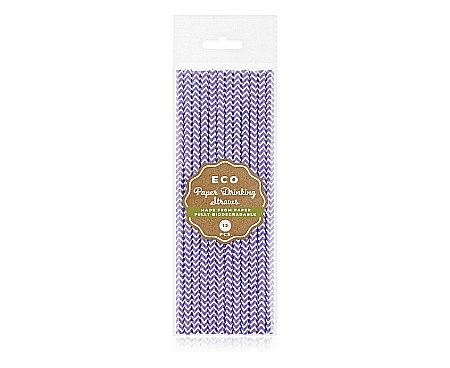 GOD PAIE DIN HARTIE PENTRU BAUTURI lilac chevron, 19.7cm, 12/set SG-RPLS [1]