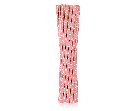 GOD PAIE DIN HARTIE PENTRU BAUTURI light pink with white dots, 12/set RP-JG12 [0]