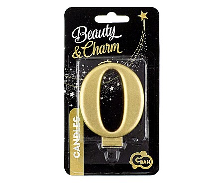 GOD LUMANARE TORT Number 0, metallic gold, 8cm PF-SCZ0 [1]