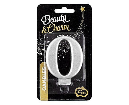 GOD LUMANARI TORT Number 0, metallic silver, 8cm PF-SCS0 [1]