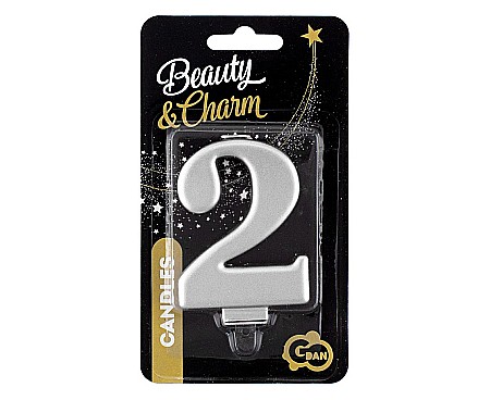 GOD LUMANARI TORT Number 2, metallic silver, 8cm PF-SCS2 [1]