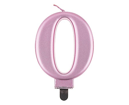 Decoratiuni/ Lumanari Tort/ Briose - GOD LUMANARI TORT Number 0, metallic rose gold, 8cm PF-SCRZ0