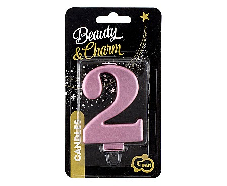 GOD LUMANARI TORT Number 2, metallic rose gold, 8cm PF-SCRZ2 [1]