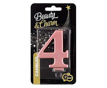 GOD LUMANARI TORT Number 4, metallic rose gold, 8cm PF-SCRZ4 [1]