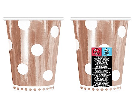 GOD PAHARE CARTON Polka Dots, rose gold, 266ml 6/set PF-KGRG [1]
