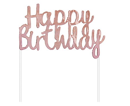 ARTICOLE PARTY - GOD DECORATIUNI PENTRU TORT Happy Birthday, rose-gold, 11*14cm PF-DPHR
