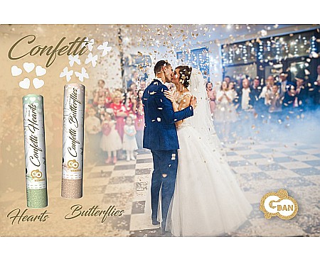 GOD CONFETTI Confetti cannon White Butterflies, 30cm KP-BM30 [1]