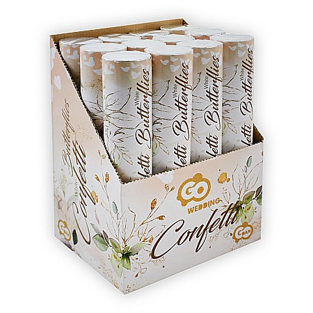 GOD CONFETTI Confetti cannon White Butterflies, 30cm KP-BM30 [2]