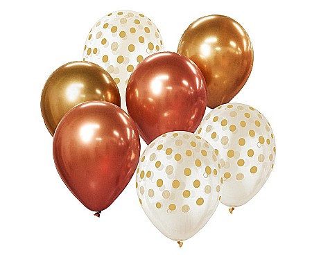 ARTICOLE PARTY - GOD BALOANE Balloon Bouquet B&C, 30cm, gold and cooper 7/set BB-ZLM7