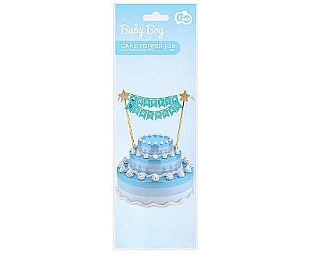 GOD DECORATIUNI PENTRU TORT Happy Birthday, light blue, 25cm QT-DHBN [1]