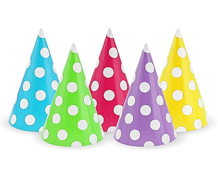 ARTICOLE PARTY - GOD COIF DIN CARTON Polka Dots, 16cm, 5/set PF-CPG5