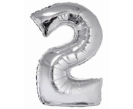 ARTICOLE PARTY - GOD BALON FOLIE ALUMINIU Smart, digit 2, 76cm, silver CH-SSR2