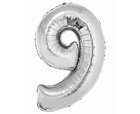 Baloane si accesorii - GOD BALON FOLIE ALUMINIU Smart, digit 9, 76cm, silver CH-SSR9