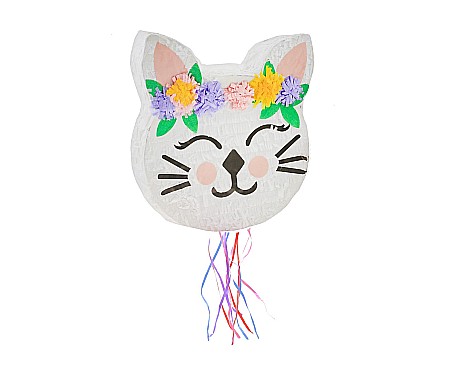 Pinata Party - GOD PINATA PARTY CAT WITH FLOWERS 33*35*7.5CM WM-PKKW