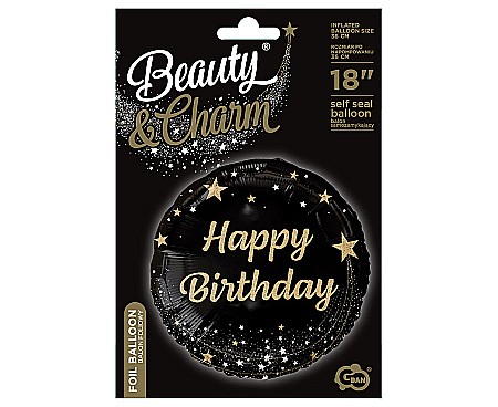 GOD BALON FOLIE ALUMINIU B&C Happy Birthday, black, 45cm FG-OHBC [2]