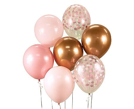 ARTICOLE PARTY - GOD BALOANE Balloon Bouquet B&C, 30cm, pink and copper, 7/set BB-RMD7