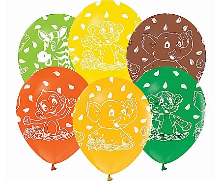 Baloane si accesorii - GOD BALOANE LATEX Animals balloons, 30cm, 5/set GZ-ZWT5