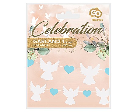 GOD GHIRLANDA DIN HARTIE Angels and Hearts, blue, 150cm 10*12/5*4cm PF-GPAN [1]