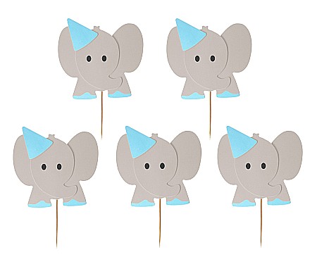 GOD DECORATIUNI PENTRU BRIOSE Elephants, blue, 10/set RV-PSNI [0]