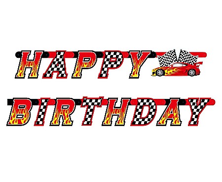 ARTICOLE PARTY - GOD GHIRLANDA DIN HARTIE Happy Birthday, Car Race, 220cm PF-GWYG