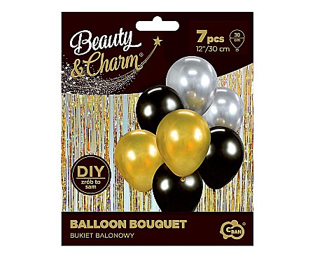 GOD BALOANE Balloon Bouquet B&C, 30cm, auriu,ag, negru 7/set BB-ZSC7 [2]
