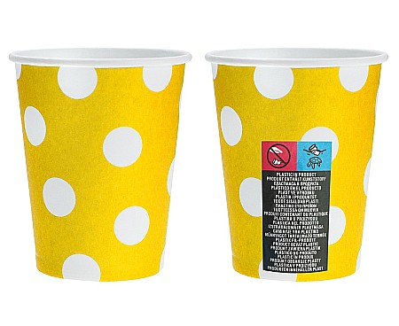 GOD PAHARE CARTON Polka Dots, yellow, 270 ml / 6 pcs PF-KGZO [1]