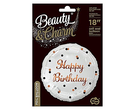 GOD BALON FOLIE ALUMINIU B&C Happy Birthday, white, rose-gold, 45cm FG-OHBB [1]
