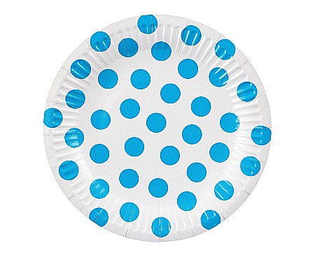 ARTICOLE PARTY - GOD FARFURII CARTON Polka Dots, sky blue, 18cm 6/set PW-TGB7