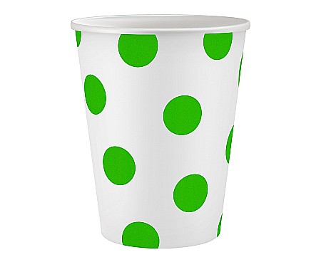 ARTICOLE PARTY - GOD PAHARE CARTON Polka Dots, pistachio, 250ml 6/set PW-KPGP