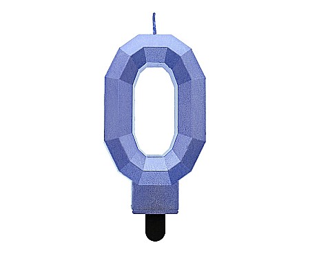 Decoratiuni/ Lumanari Tort/ Briose - GOD LUMANARI TORT Number 0, Diamond, metallic dark blue, 7.6cm PF-SDC0