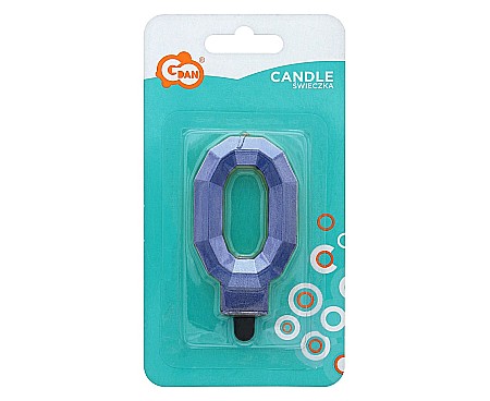 GOD LUMANARI TORT Number 0, Diamond, metallic dark blue, 7.6cm PF-SDC0 [1]