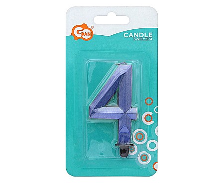 GOD LUMANARI TORT Number 4, Diamond, metallic dark blue, 7.6cm PF-SDC4 [1]