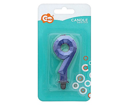 GOD LUMANARI TORT Number 9, Diamond, metallic dark blue, 7.6cm PF-SDC9 [1]