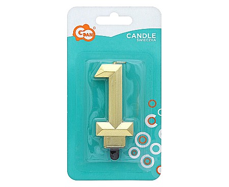 GOD LUMANARI TORT Number 1, Diamond, metallic gold, 7.6cm PF-SDZ1 [1]