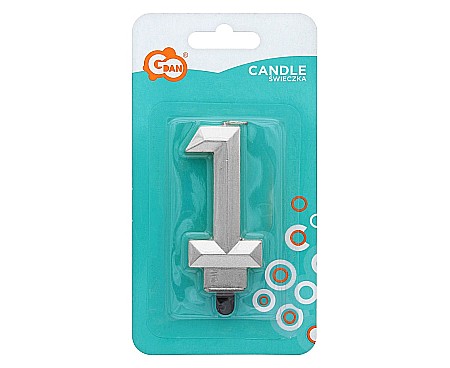 GOD LUMANARI TORT Number 1, metallic silver, 7.6cm PF-SDS1 [1]