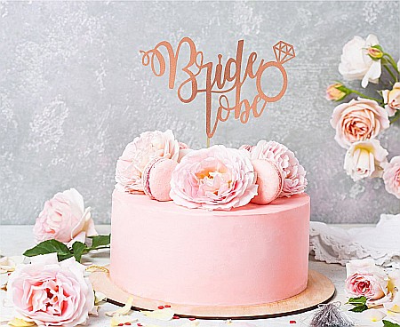 GOD DECORATIUNI DIN LEMN PENTRU TORT Bride to be, rose gold RV-DBBR [1]