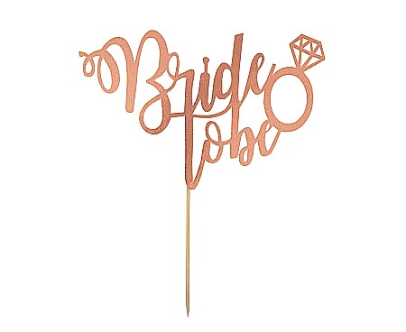 GOD DECORATIUNI DIN LEMN PENTRU TORT Bride to be, rose gold RV-DBBR [3]