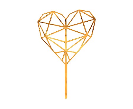 ARTICOLE PARTY - GOD DECORATIUNI PENTRU TORT Acrylic cake topper, Diamond Heart, gold, 16*10cm PF-DADH
