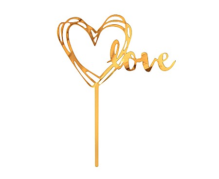 ARTICOLE PARTY - GOD DECORATIUNI PENTRU TORT Acrylic cake topper, Love, gold, 13*10cm PF-DALO
