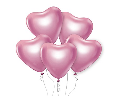 ARTICOLE PARTY - GOD BALOANE LATEX B&C, 30cm, platinum light pink hearts, 6/set CB-S6LJ