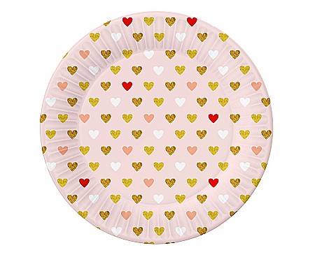 ARTICOLE PARTY - GOD FARFURII CARTON XOXO, pink, 18cm 6/set PG-TXR6