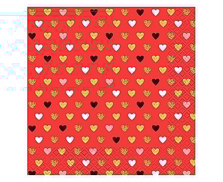 HOBBY - GOD SERVETELE 33*33CM 20/SET XOXO COLLECTION ROSU PG-SXC2