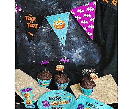 GOD GHIRLANDA DIN HARTIE Boo paper flag garland, 250cm 9 flags RV-GPFB [1]