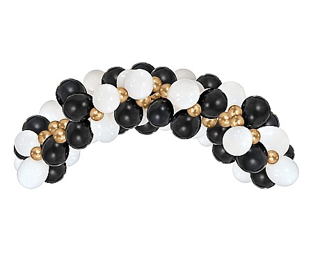 Baloane si accesorii - GOD GHIRLANDA DIN BALOANE B&C white, gold and black, 70 pcs GB-ZC70