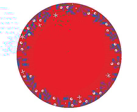 HOBBY - GOD FARFURII CARTON Let It Snow, red, 18cm 6/set PG-TLSC