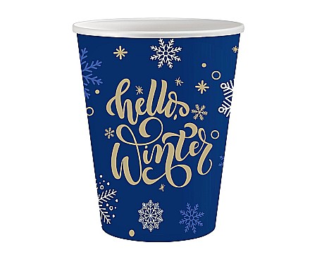 HOBBY - GOD PAHARE CARTON Navy Blue, snowflakes, 250ml 6/set PG-KNBS