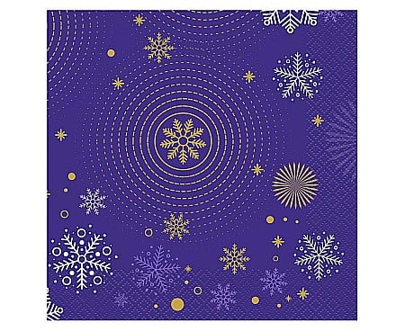HOBBY - GOD SERVETELE 33*33CM 20/SET NAVY BLUE SNOWFLAKES PG-SNBS