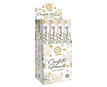 GOD CONFETTI Cannon Gold and White Hearts, 40cm KP-ZB40 [1]